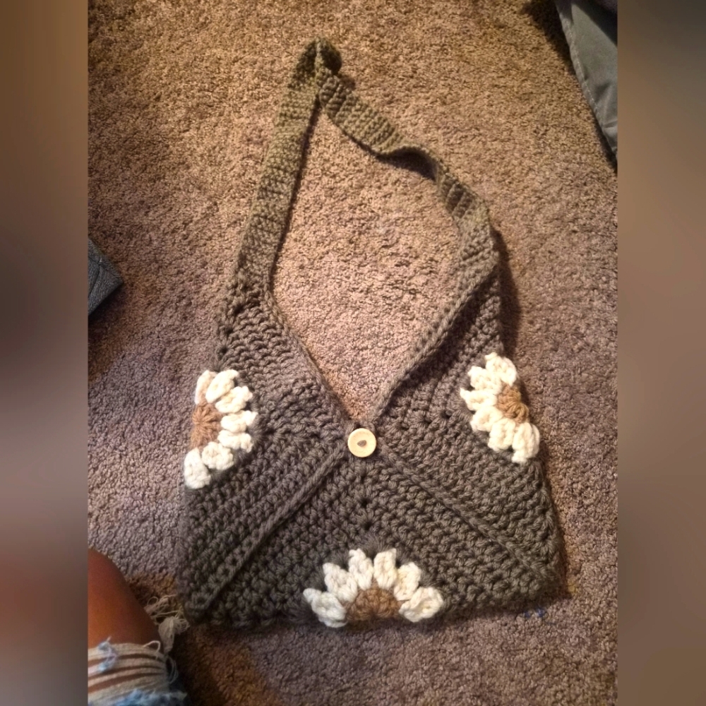 Handmade Crochet Sunflower Bag